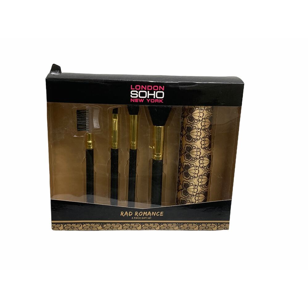 oho London NY Rad Romance 5 Piece Makeup Brush Gift Set Eye Brow Groomer Powder